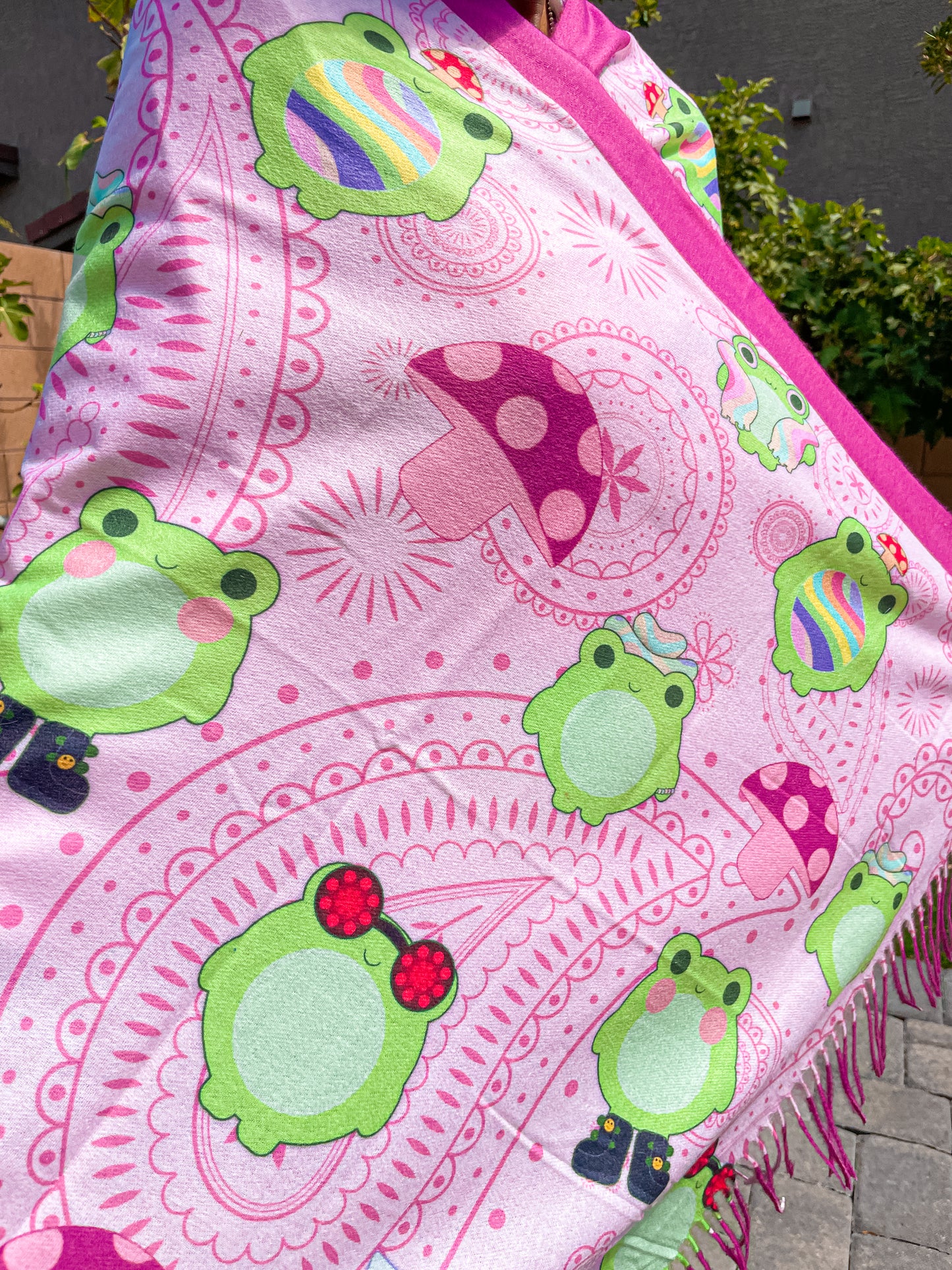 Pink Rave Frog Pashmina