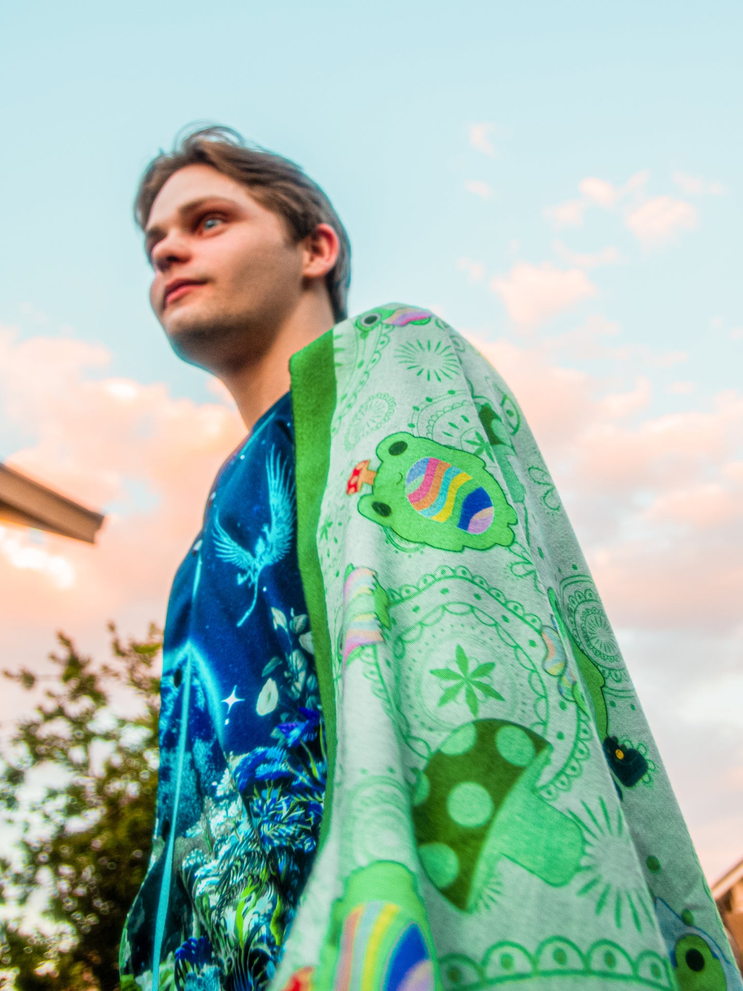 Colorful Rave Frog Pashmina